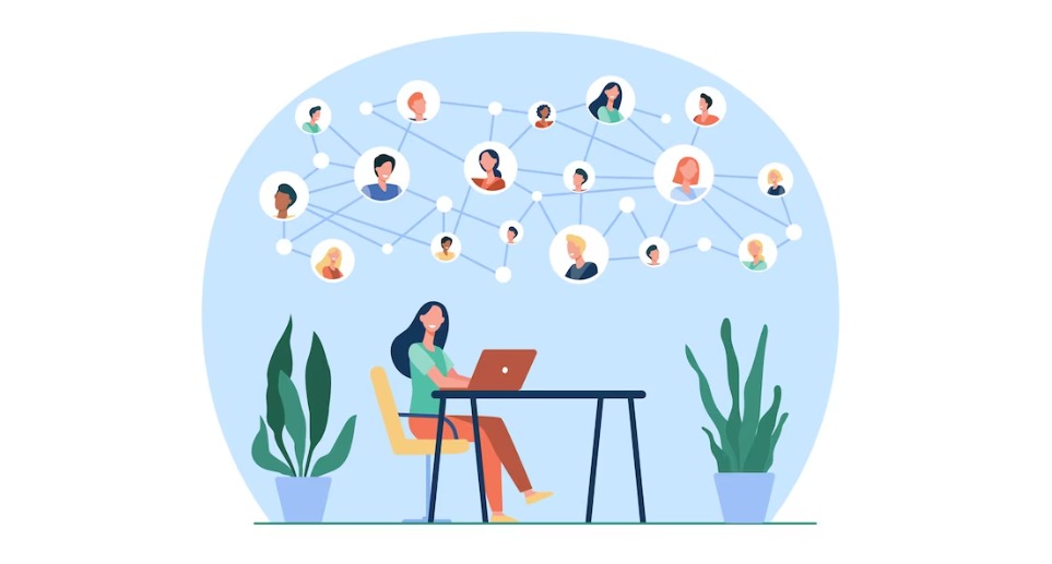 Ilustrasi networking online dan offline
Gambar: eventible.com