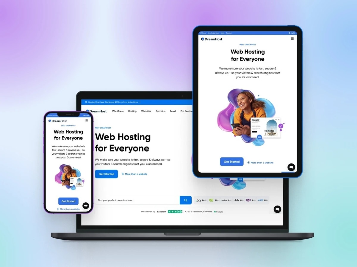 Contoh mobile friendly website
Gambar: dreamhost.com