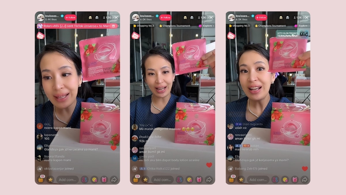 Contoh TikTok Live
Gambar: techinasia.com