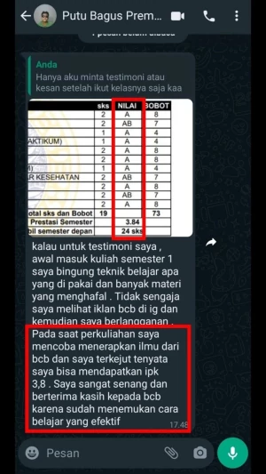 Testimoni member BCB Academy 1