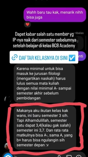 Testimoni member BCB Academy 4