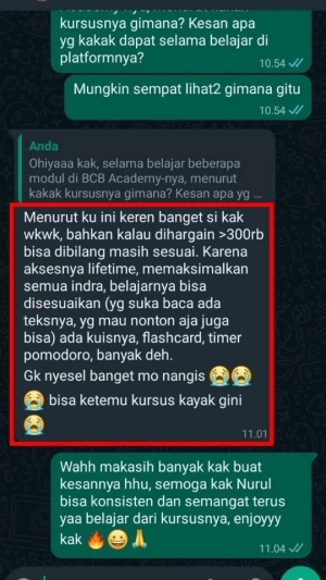 Testimoni member BCB Academy 11