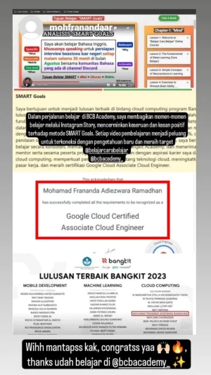 Testimoni member BCB Academy 6