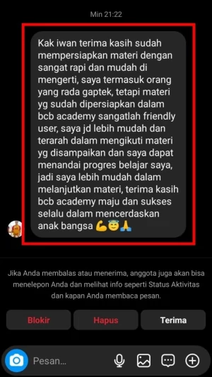 Testimoni member BCB Academy 13