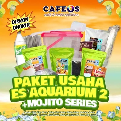 Paket Usaha Es Aquarium + Mojito Series Cafeos Terlengkap dan Murah