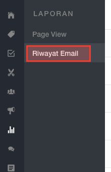 Klik 'Riwayat Email' di sidebar