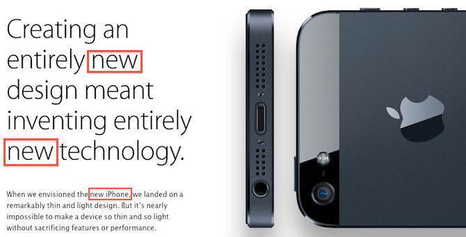 Apple terkenal dengan menggunaan kata 'baru' yang berlebihan