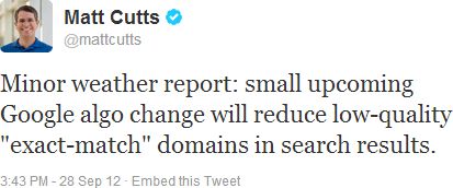 Laporan Update dari Matt Cutt di Twitter